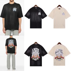 Amiri Fashion Logo-print stretch-knit T-shirts-1629